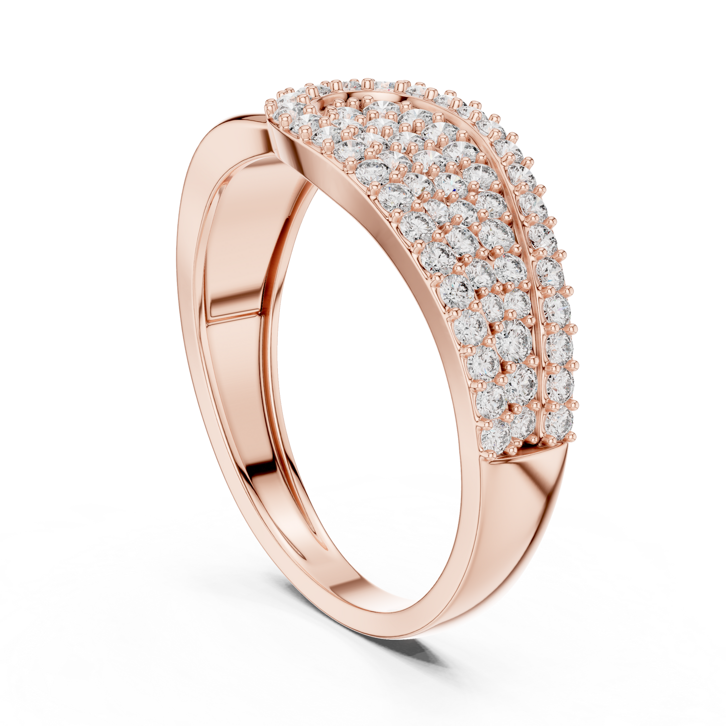 Round Cut Lab Grown Diamond Rose Gold Engagement Ring