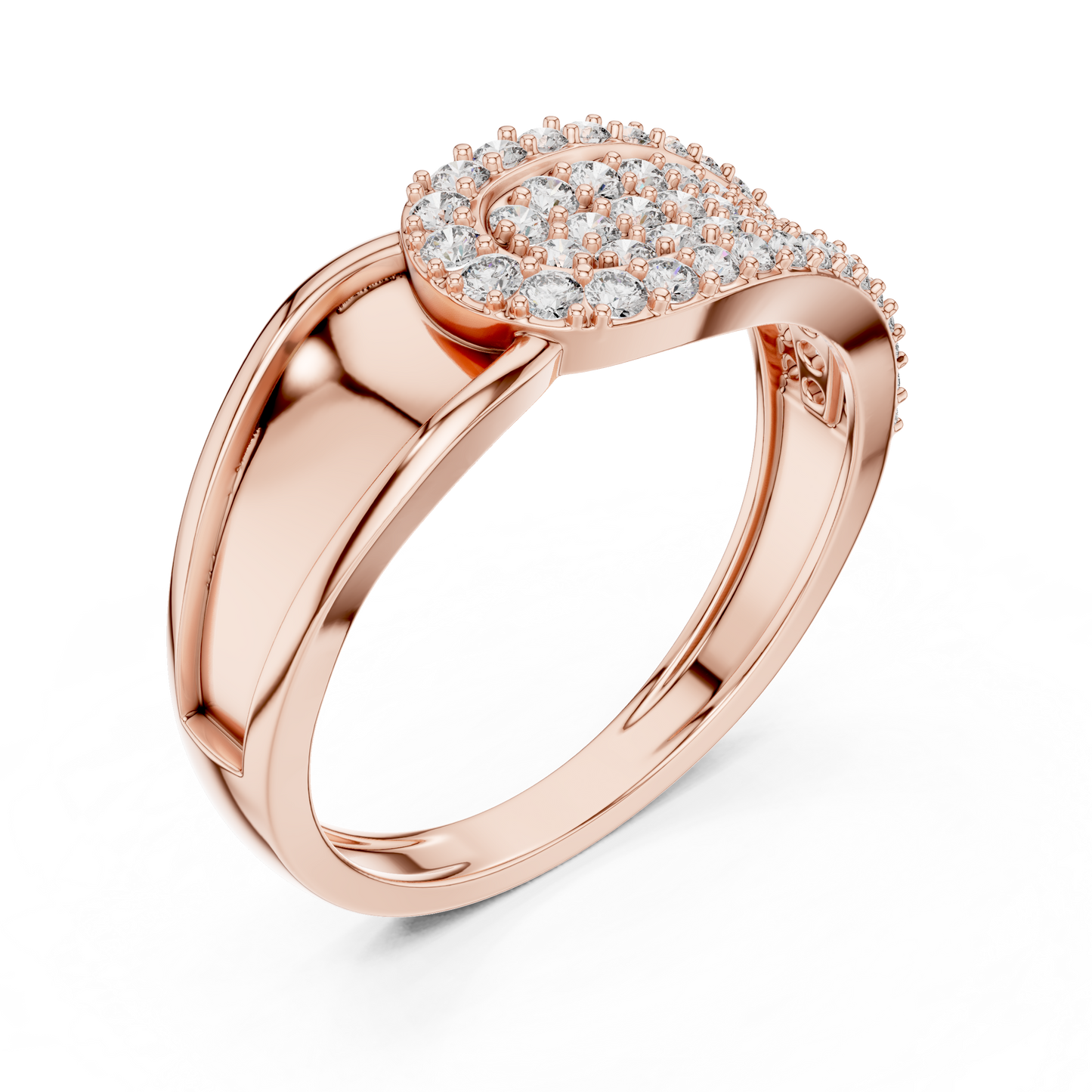 Round Cut Lab Grown Diamond Rose Gold Engagement Ring