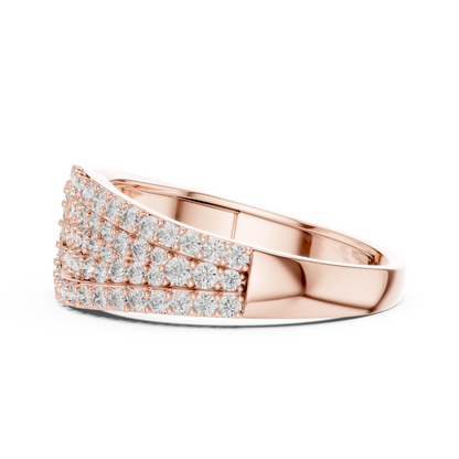 Round Cut Lab Grown Diamond Rose Gold Engagement Ring