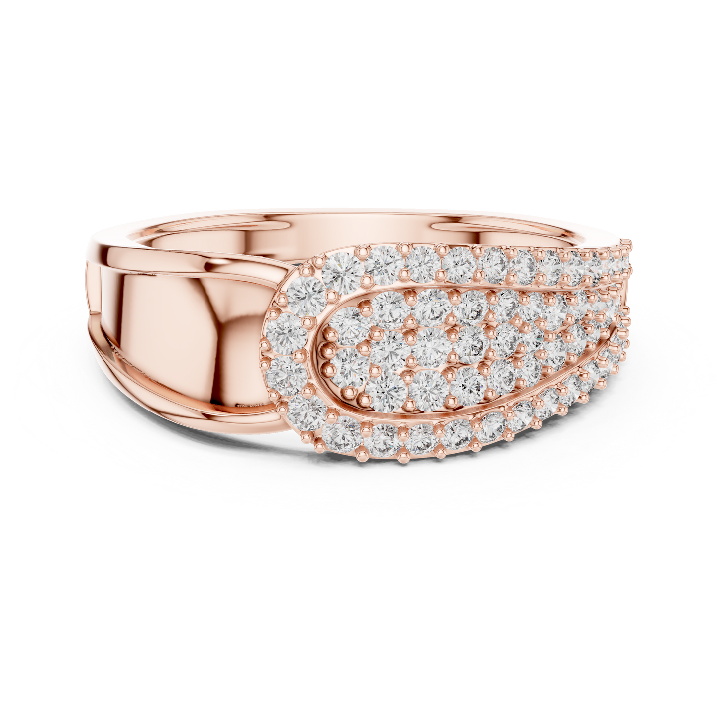 Round Cut Lab Grown Diamond Rose Gold Engagement Ring