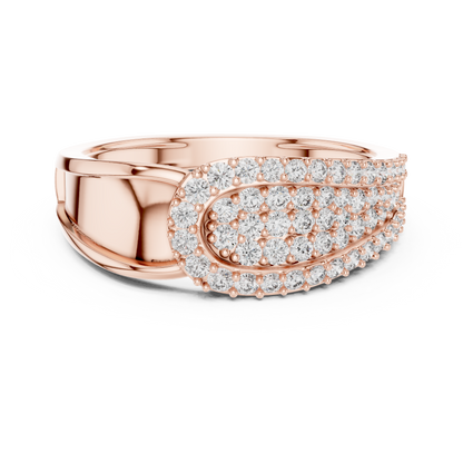 Round Cut Lab Grown Diamond Rose Gold Engagement Ring