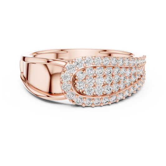 Round Cut Lab Grown Diamond Rose Gold Engagement Ring