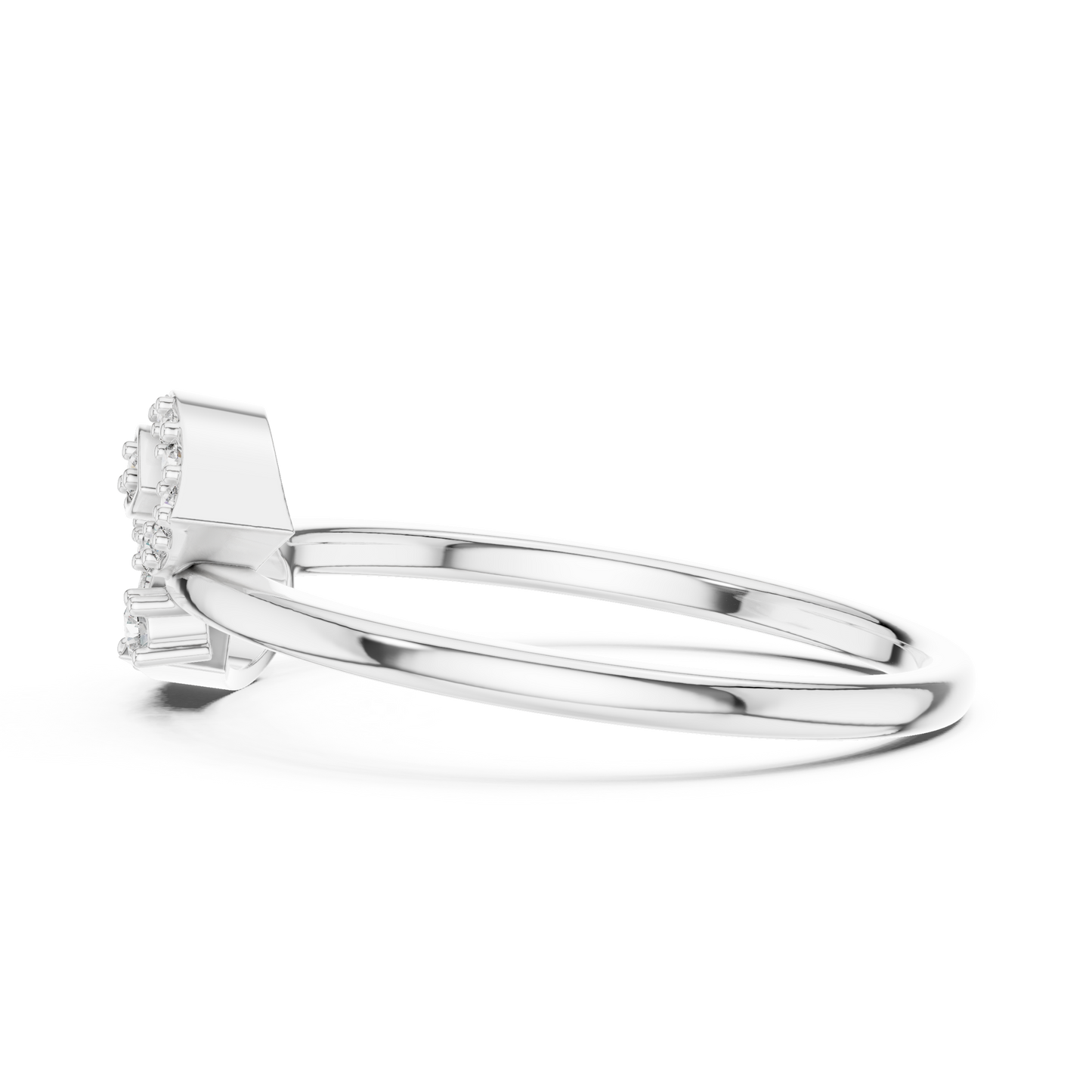 Round Cut Lab Created Diamond Leaf Cluster Ring