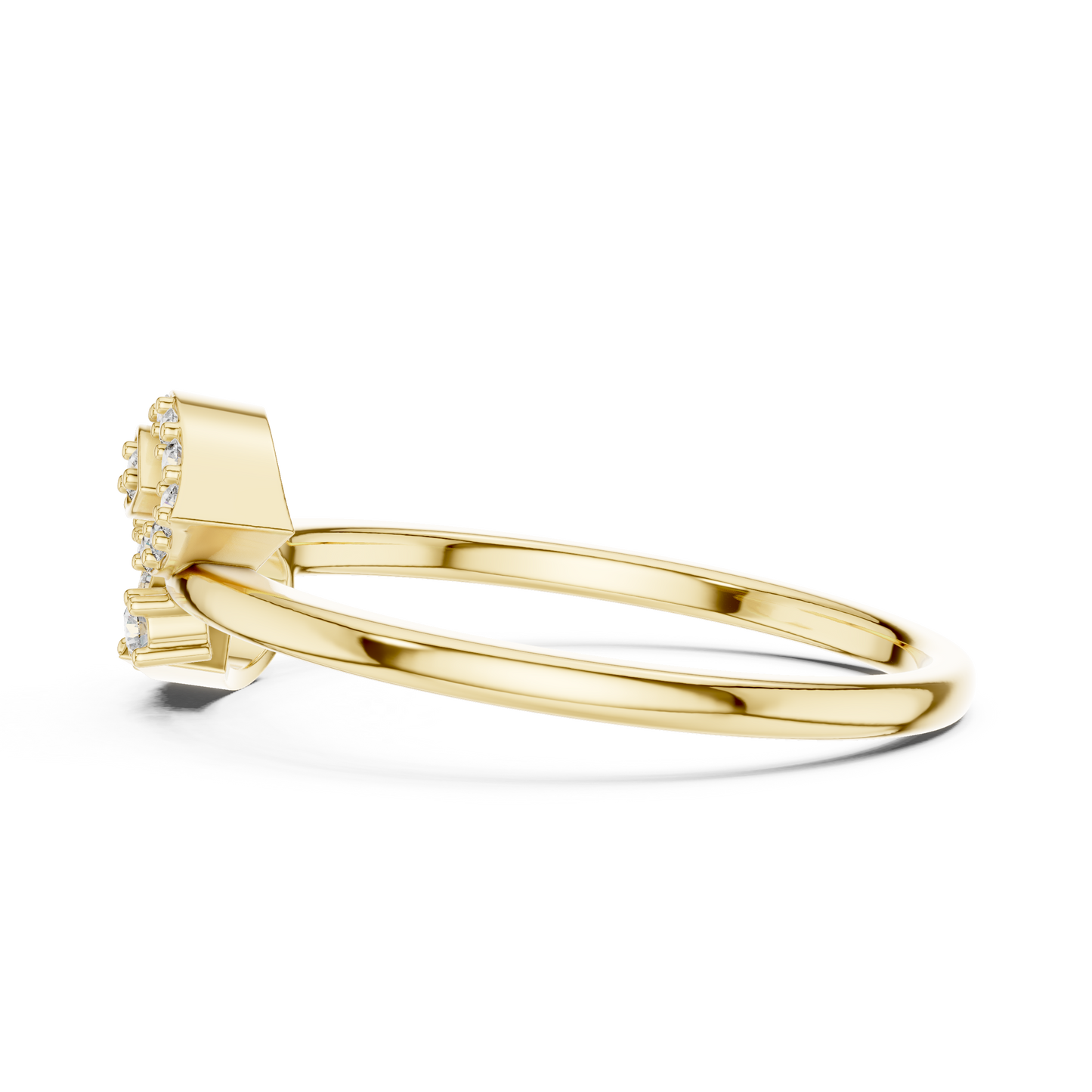 Round Cut Lab Created Diamond Leaf Cluster Ring