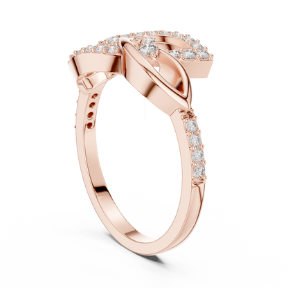 Lab Grown Diamond Unique Interlocking Marquise Ring 14K White Gold