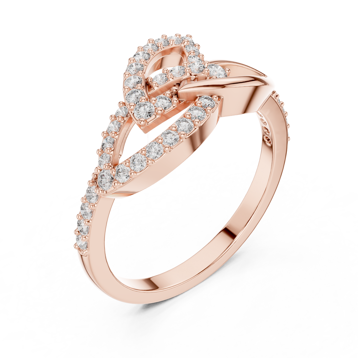 Lab Grown Diamond Unique Interlocking Marquise Ring 14K White Gold