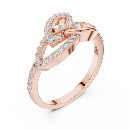 Lab Grown Diamond Unique Interlocking Marquise Ring 14K White Gold