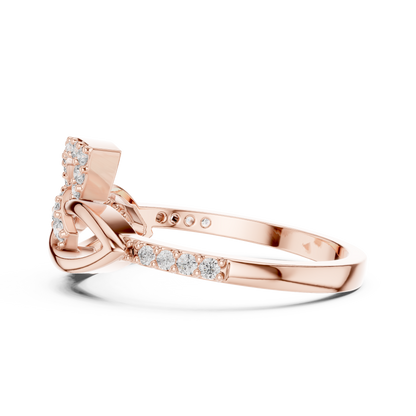 Lab Grown Diamond Unique Interlocking Marquise Ring 14K White Gold