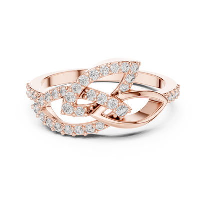 Lab Grown Diamond Unique Interlocking Marquise Ring 14K White Gold