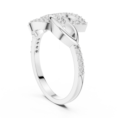 Lab Grown Diamond Unique Interlocking Marquise Ring 14K White Gold