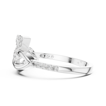 Lab Grown Diamond Unique Interlocking Marquise Ring 14K White Gold