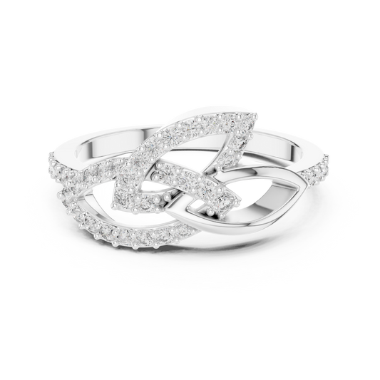Lab Grown Diamond Unique Interlocking Marquise Ring 14K White Gold