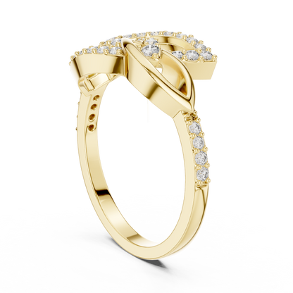 Lab Grown Diamond Unique Interlocking Marquise Ring 14K White Gold
