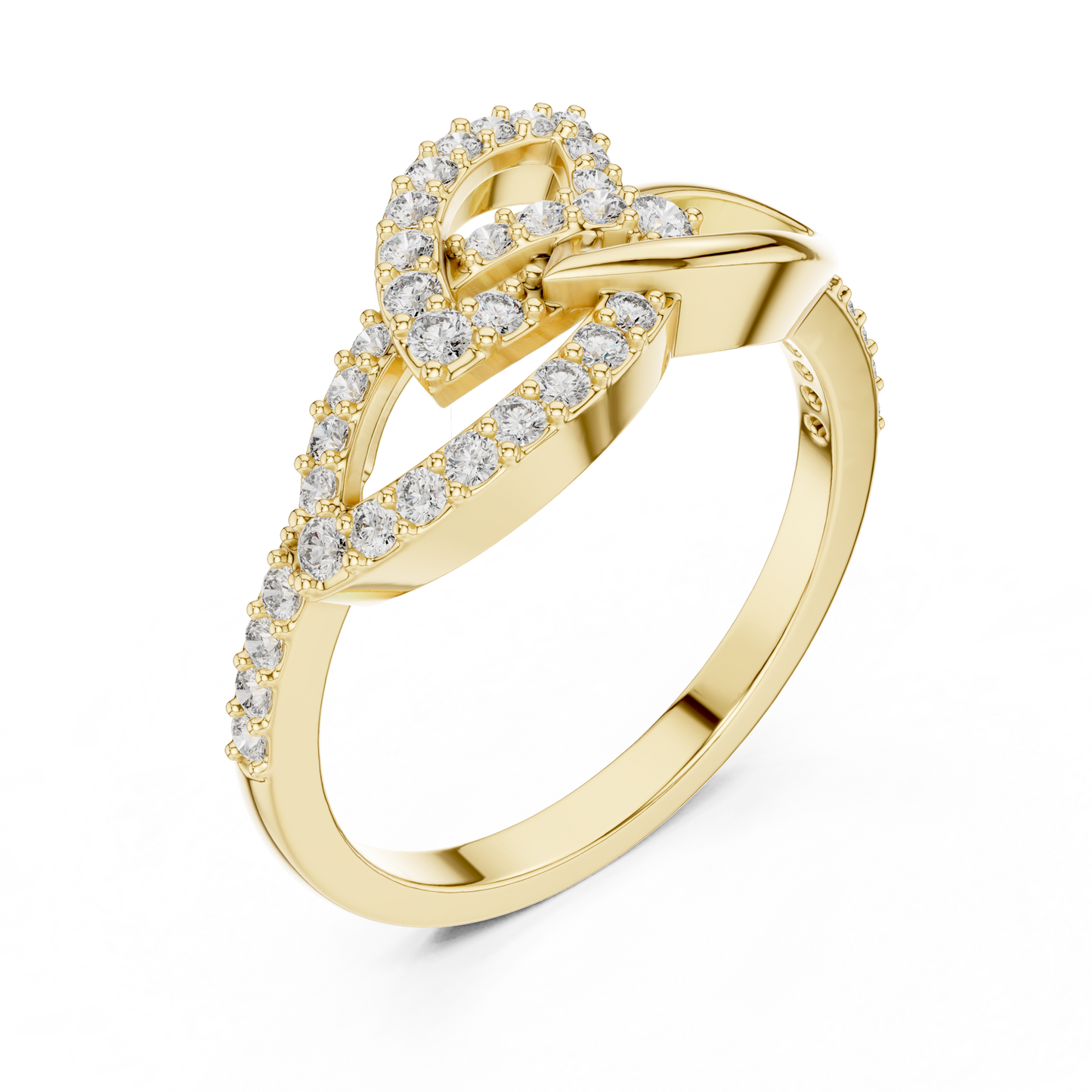 Lab Grown Diamond Unique Interlocking Marquise Ring 14K White Gold