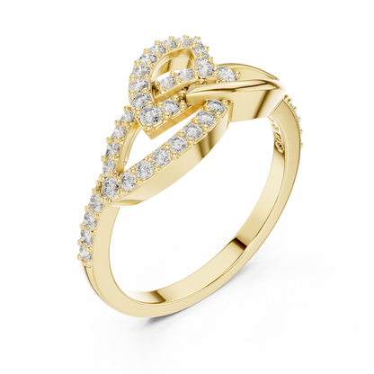 Lab Grown Diamond Unique Interlocking Marquise Ring 14K White Gold
