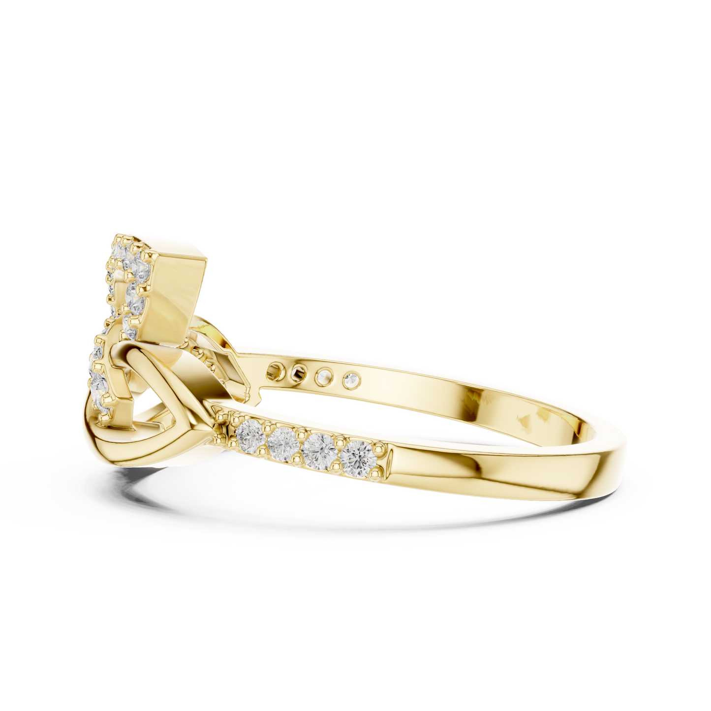 Lab Grown Diamond Unique Interlocking Marquise Ring 14K White Gold