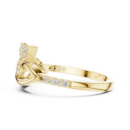 Lab Grown Diamond Unique Interlocking Marquise Ring 14K White Gold