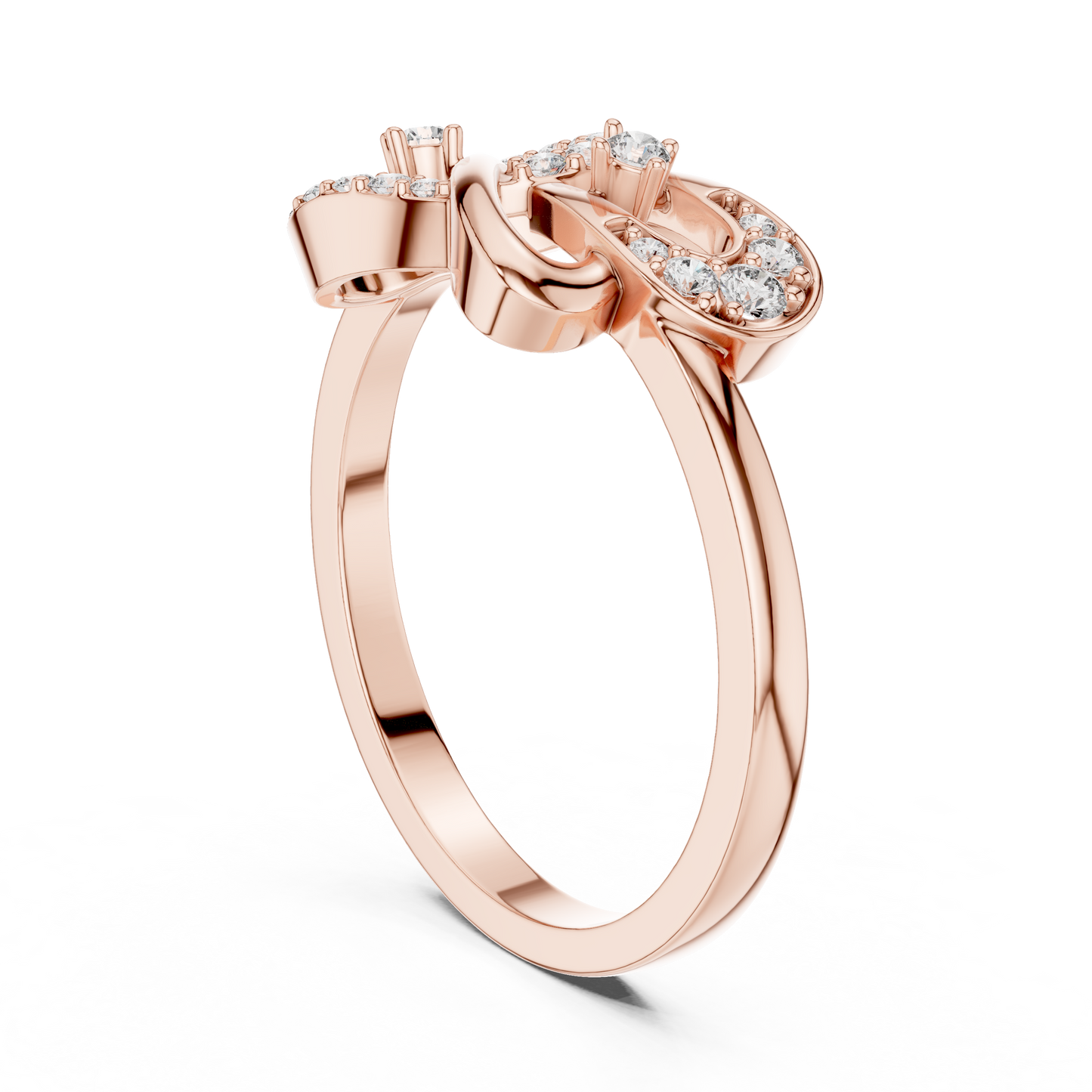 Round Cut Lab Created Diamond Eternal Heart Ring