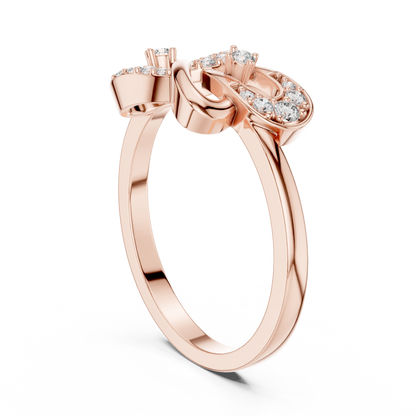 Round Cut Lab Created Diamond Eternal Heart Ring