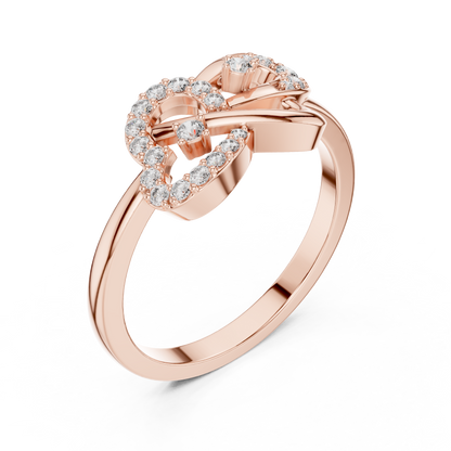 Round Cut Lab Created Diamond Eternal Heart Ring