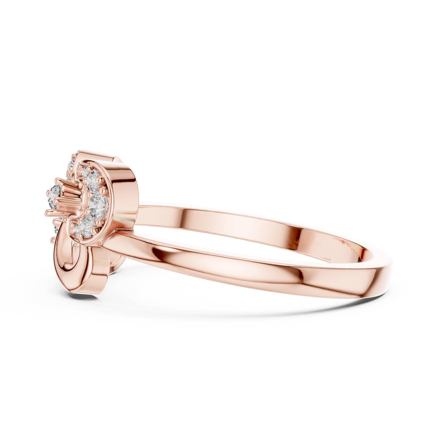 Round Cut Lab Created Diamond Eternal Heart Ring