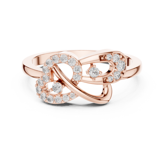 Round Cut Lab Created Diamond Eternal Heart Ring