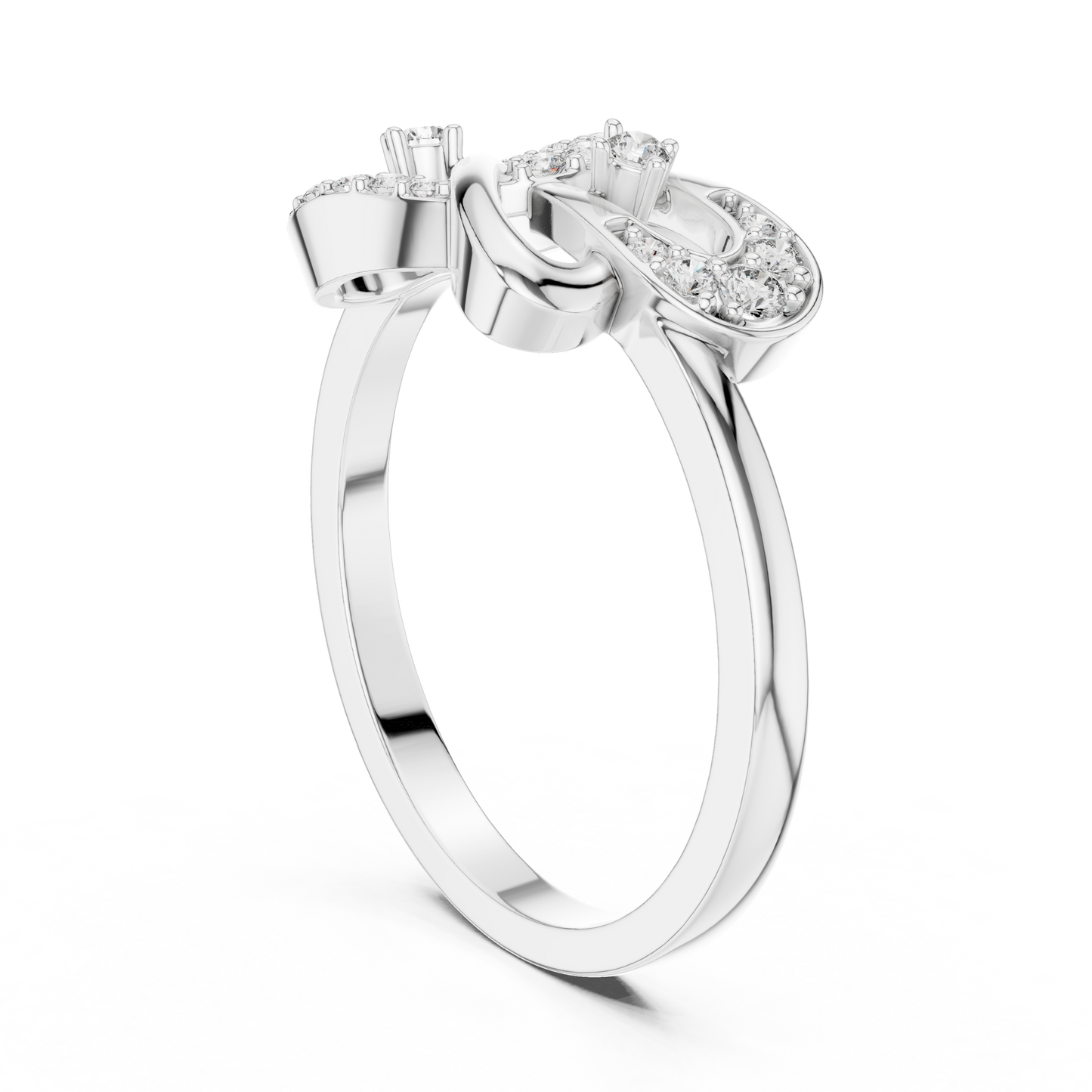Round Cut Lab Created Diamond Eternal Heart Ring