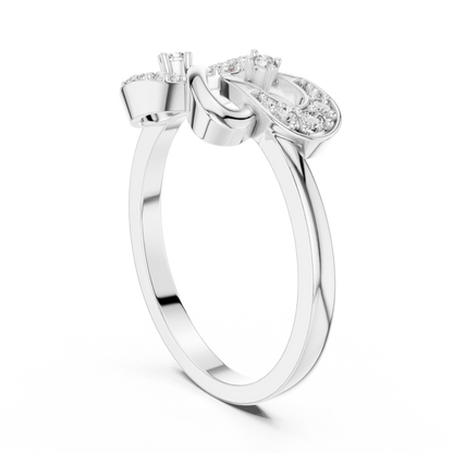 Round Cut Lab Created Diamond Eternal Heart Ring