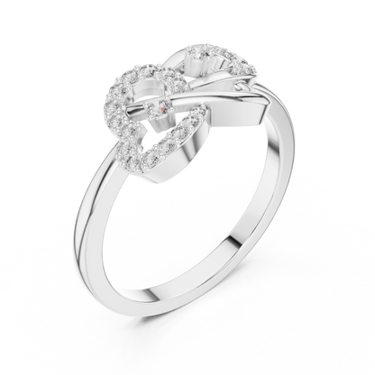 Round Cut Lab Created Diamond Eternal Heart Ring