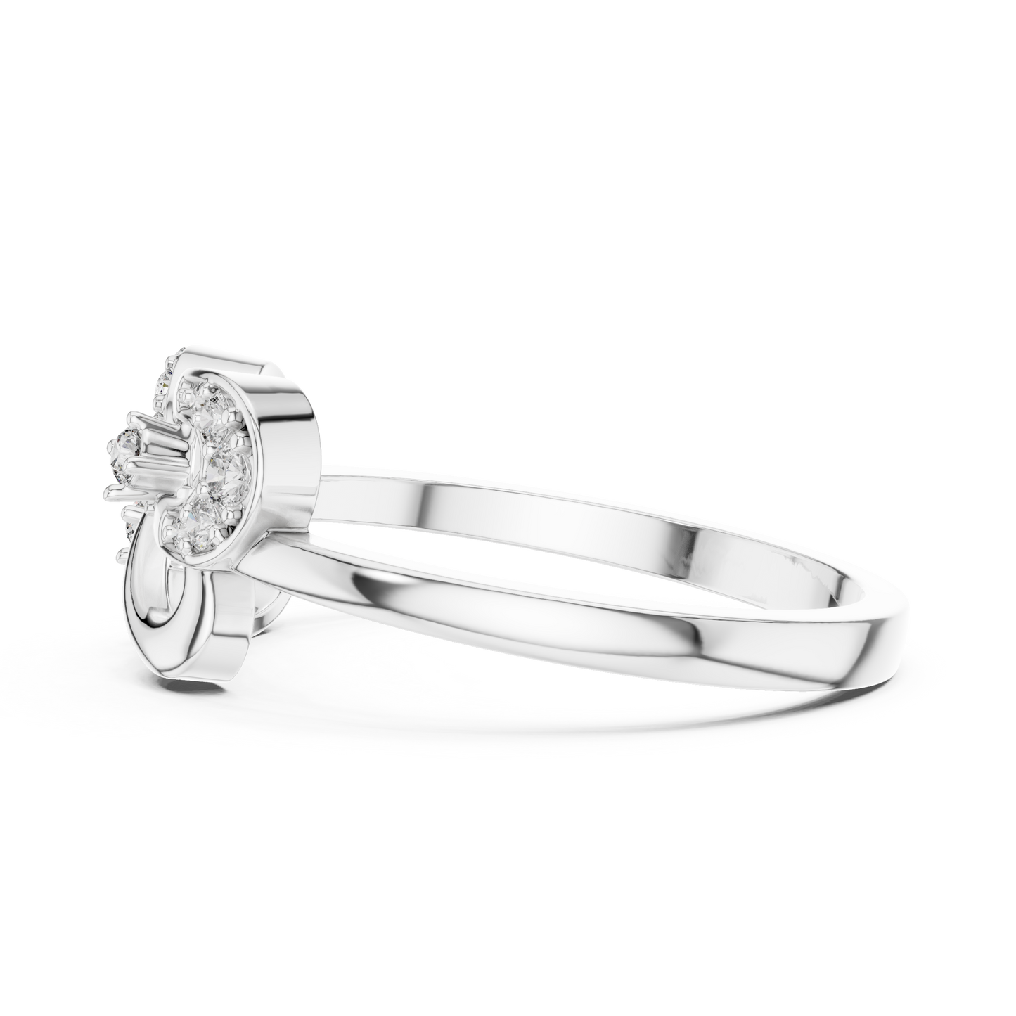 Round Cut Lab Created Diamond Eternal Heart Ring
