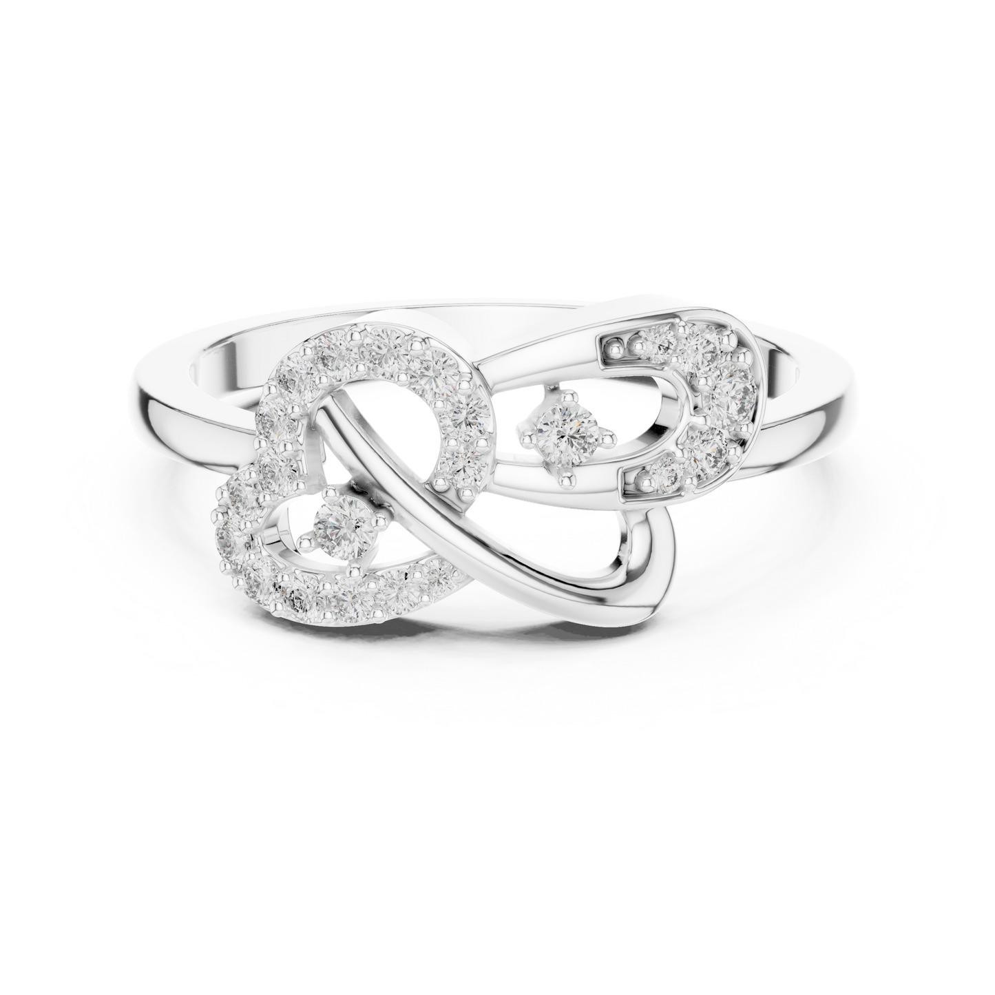 Round Cut Lab Created Diamond Eternal Heart Ring