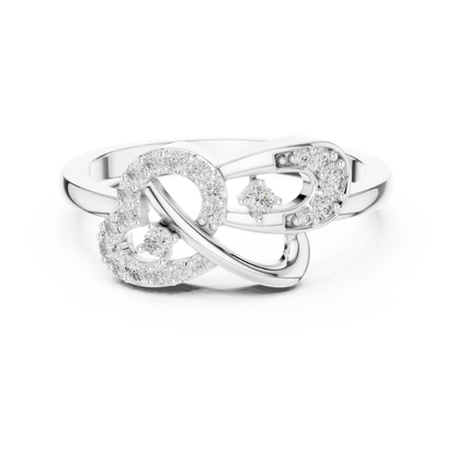 Round Cut Lab Created Diamond Eternal Heart Ring