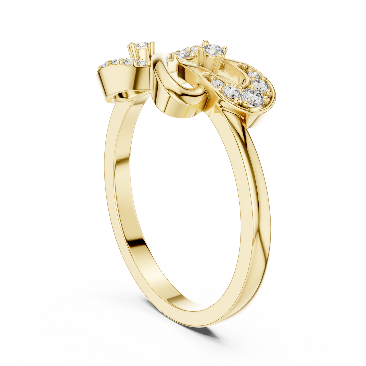 Round Cut Lab Created Diamond Eternal Heart Ring