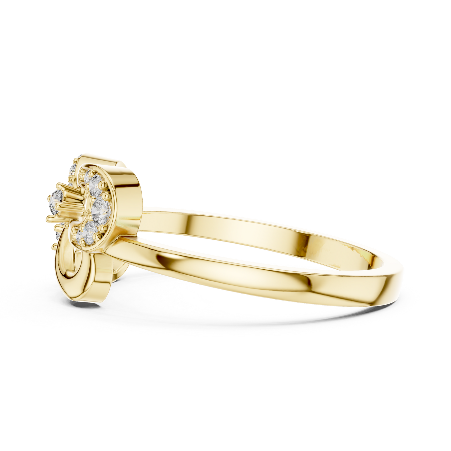 Round Cut Lab Created Diamond Eternal Heart Ring