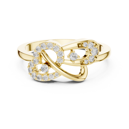 Round Cut Lab Created Diamond Eternal Heart Ring