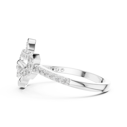 Lab Created Diamond Geometric Connected Heart Ring
