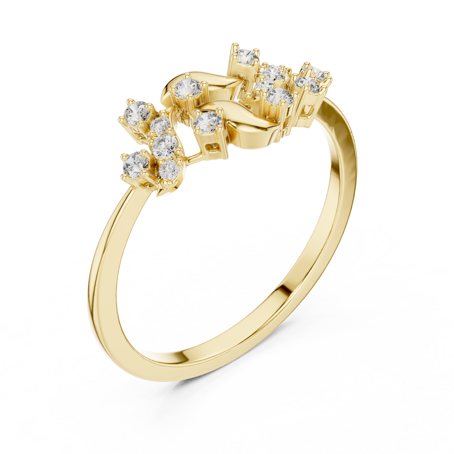 Unique Nature Inspired Lab Grown Diamond Ring