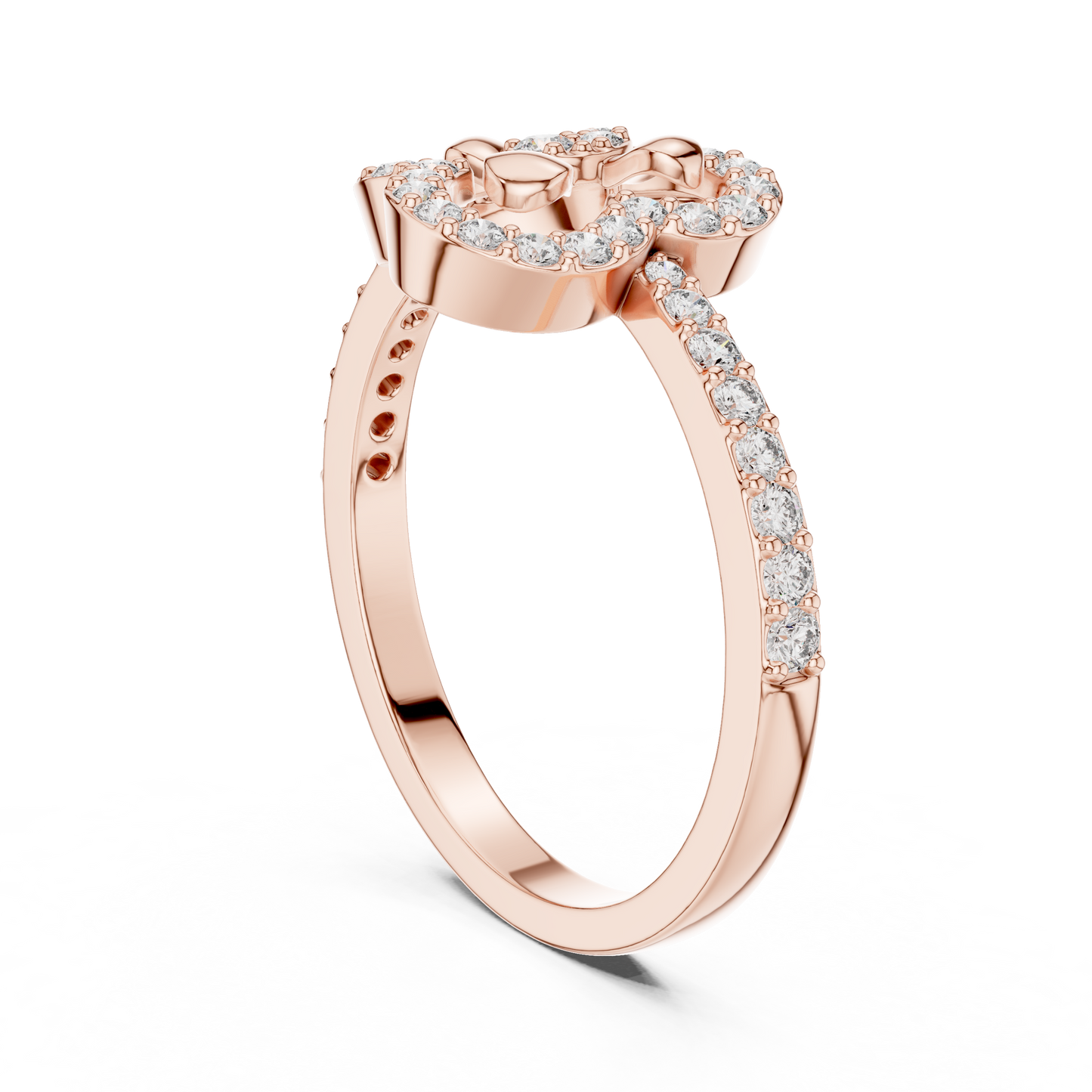 14K Rose Gold Lab Grown Diamond Organic Knot Ring