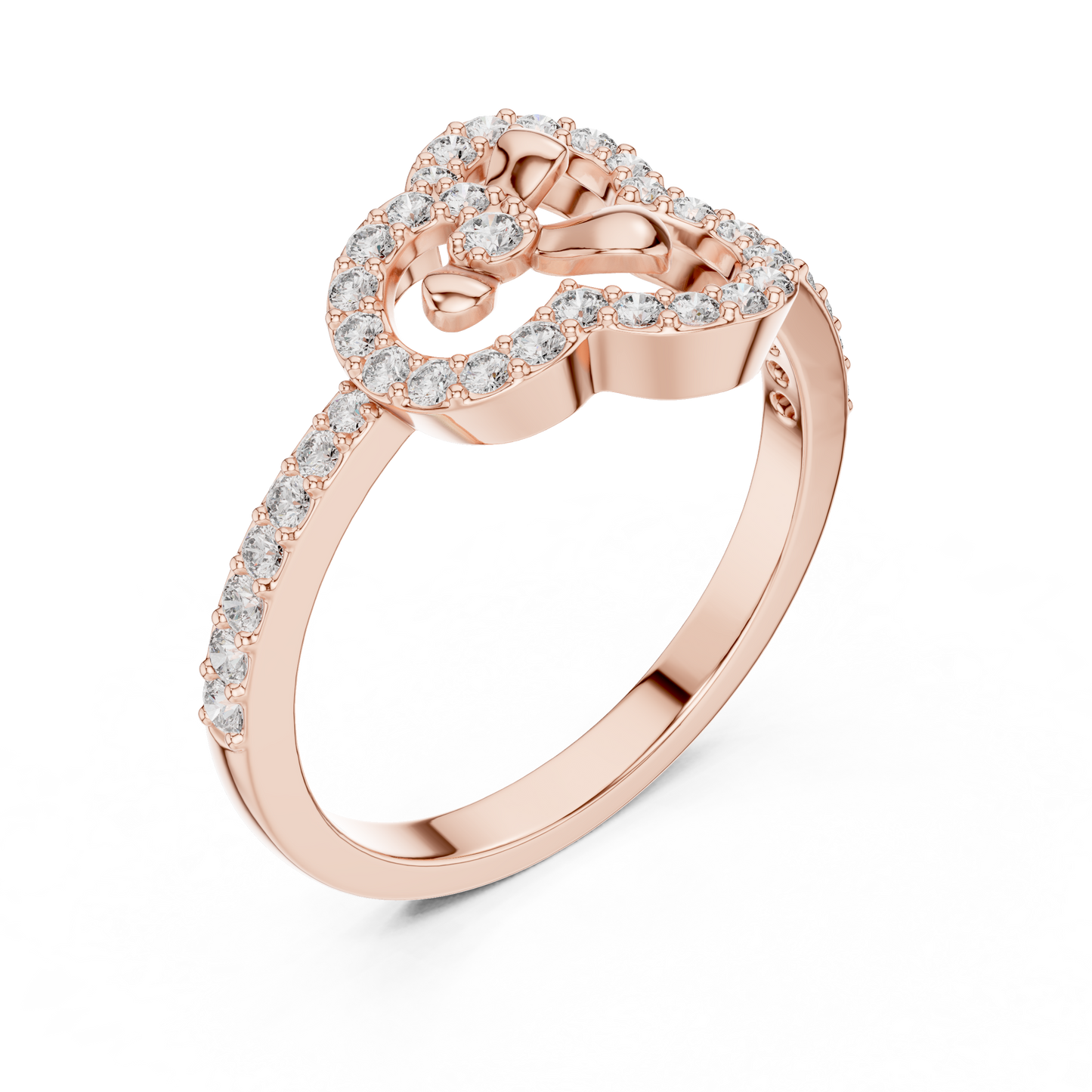14K Rose Gold Lab Grown Diamond Organic Knot Ring