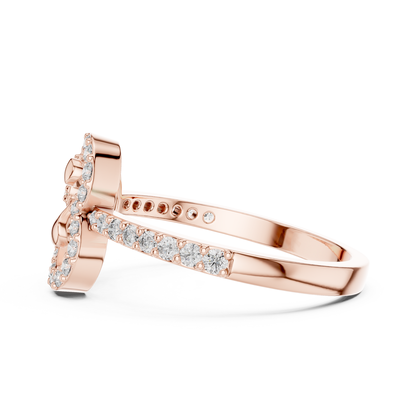 14K Rose Gold Lab Grown Diamond Organic Knot Ring