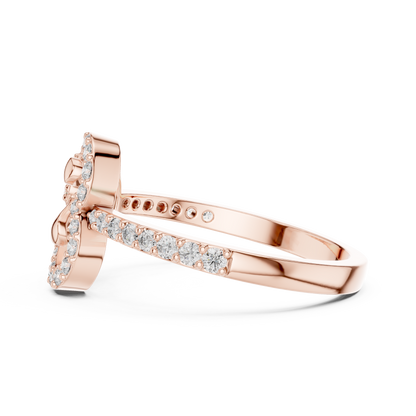 14K Rose Gold Lab Grown Diamond Organic Knot Ring