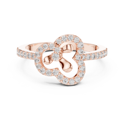 14K Rose Gold Lab Grown Diamond Organic Knot Ring