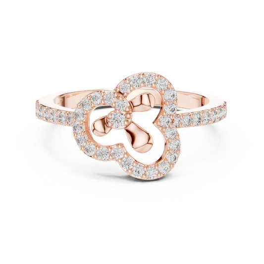 14K Rose Gold Lab Grown Diamond Organic Knot Ring