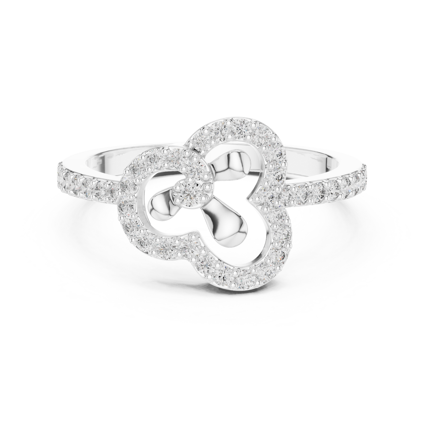 14K Rose Gold Lab Grown Diamond Organic Knot Ring