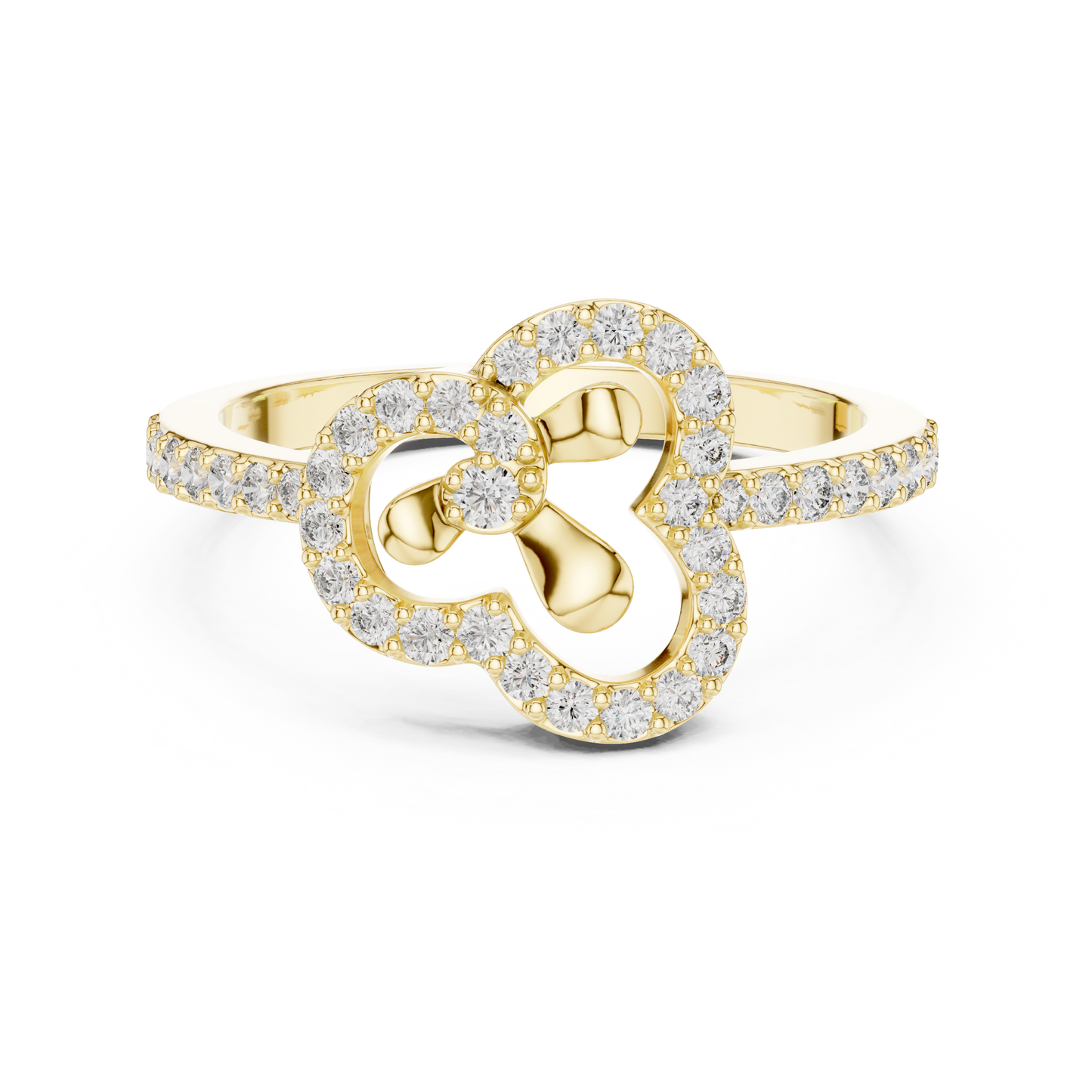 14K Rose Gold Lab Grown Diamond Organic Knot Ring