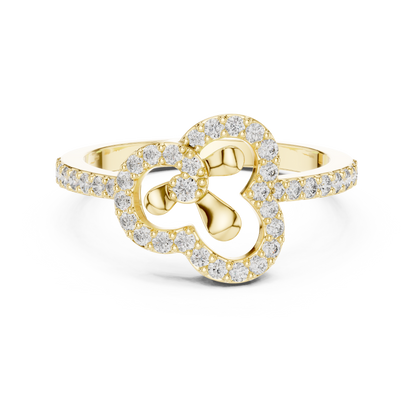 14K Rose Gold Lab Grown Diamond Organic Knot Ring