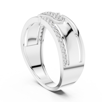Round Cut Lab Grown Diamond White Gold Engagement Ring