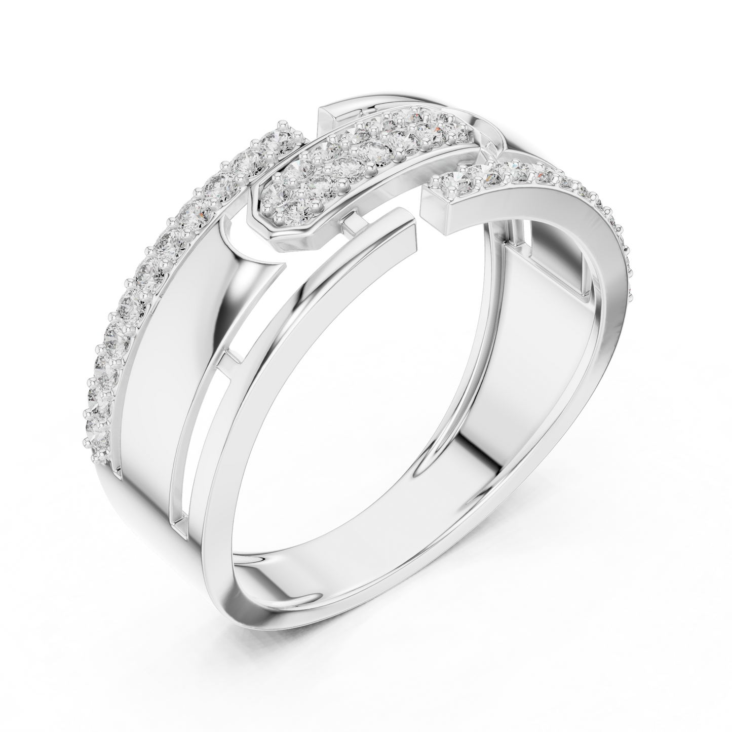 Round Cut Lab Grown Diamond White Gold Engagement Ring