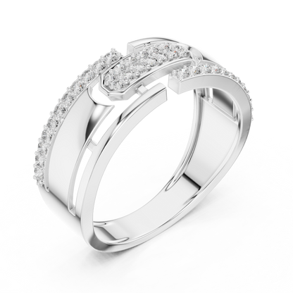 Round Cut Lab Grown Diamond White Gold Engagement Ring