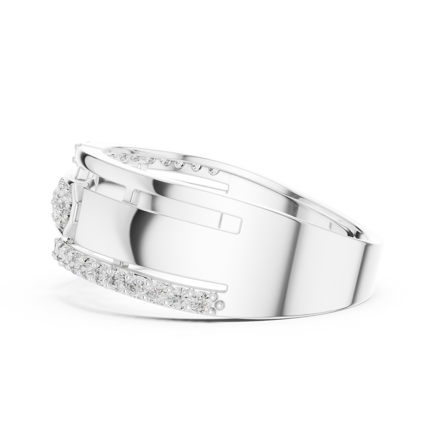 Round Cut Lab Grown Diamond White Gold Engagement Ring